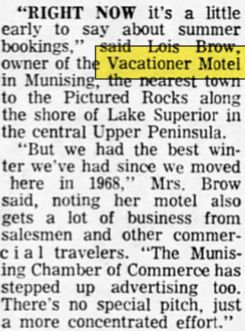 Motel Vacationer - April 1974 Mention In Newspaper (newer photo)